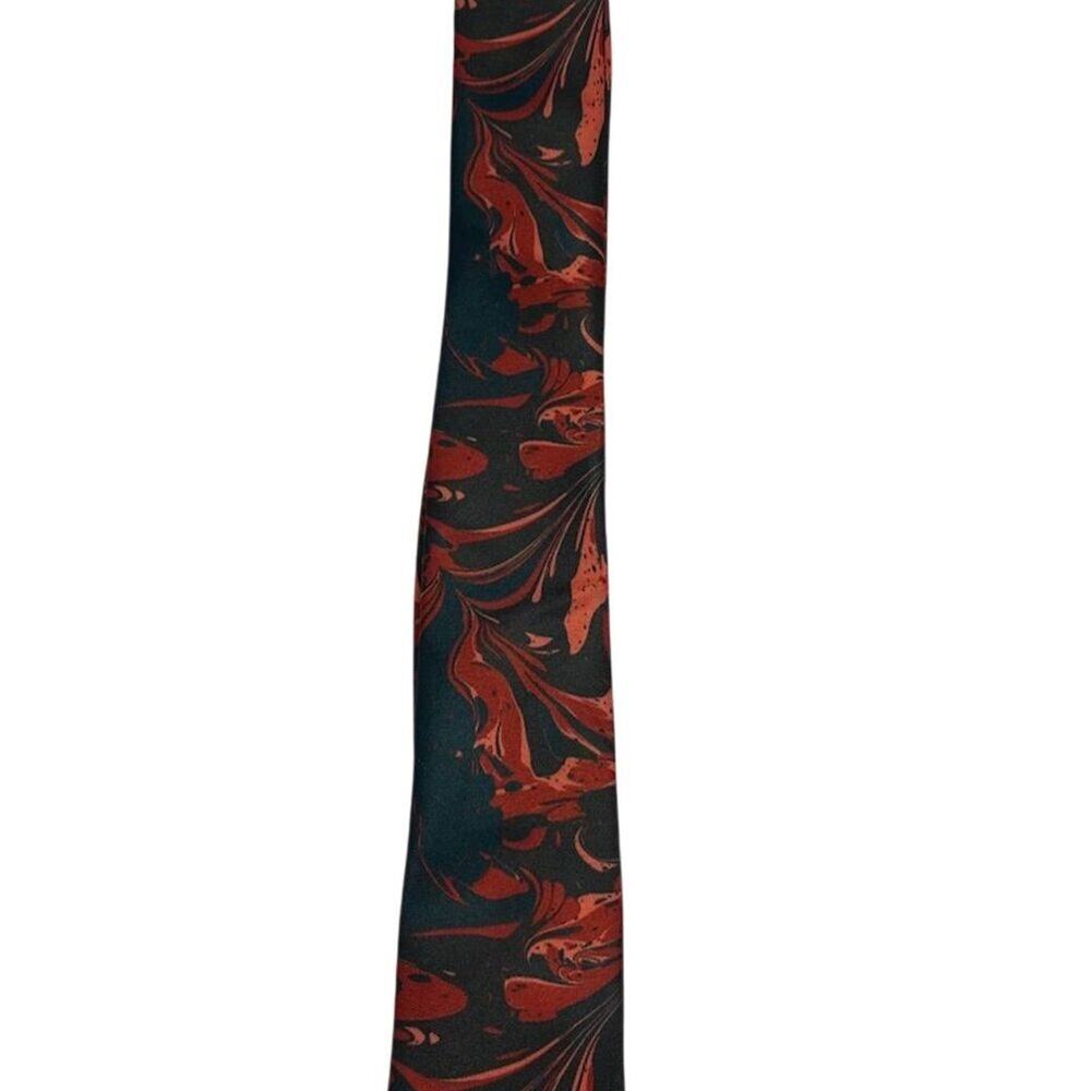 Topman Red & Black Marble Print Skinny Tie